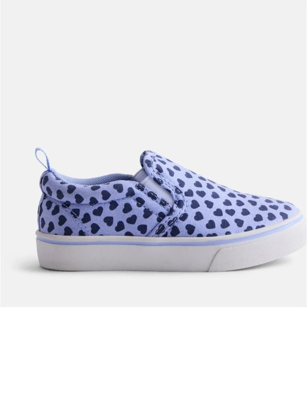 WN Toddler Girls Chambray Hearts Slip-On Canvas Sneakers Size 11T NWT